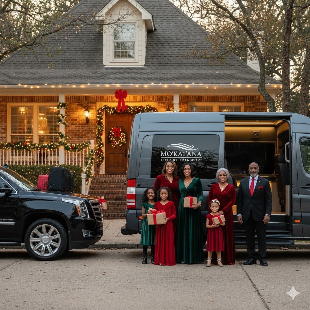 Unwrap Comfort: Houston’s #1 Holiday Luxury Transport (Black Truck & Sprinter)